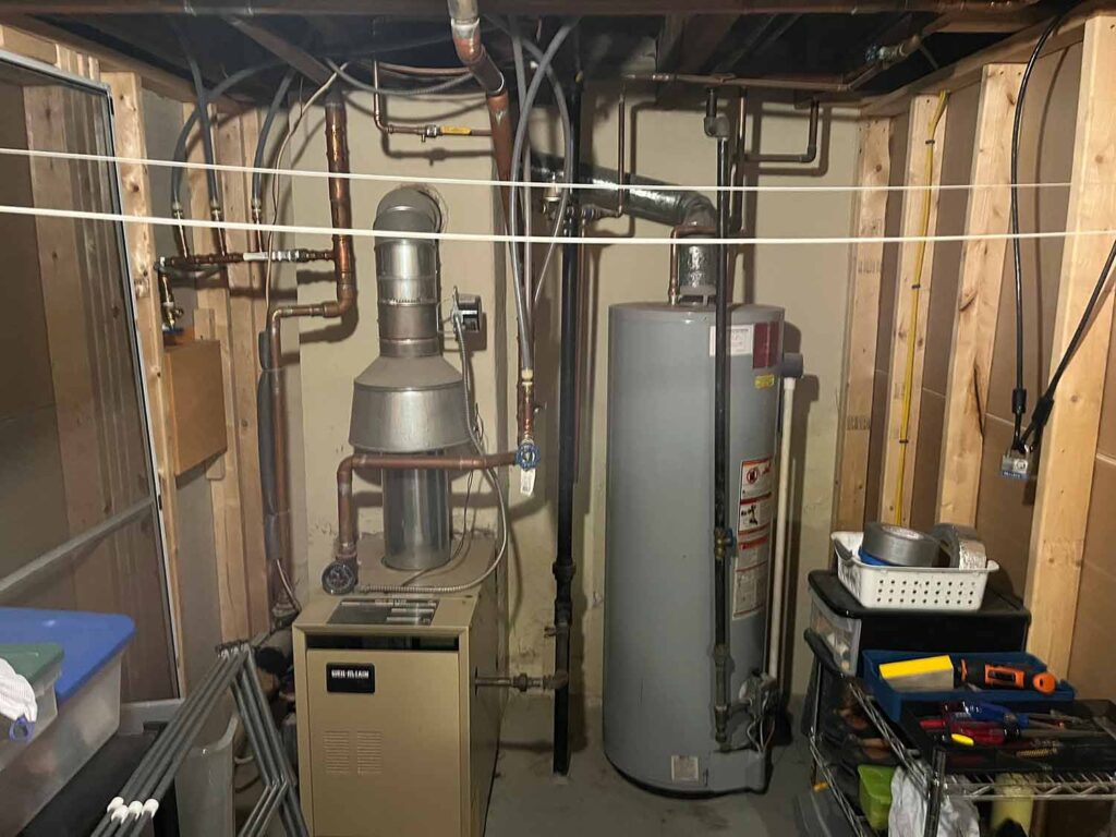 Original 15-year old gas furnace and gas water heater